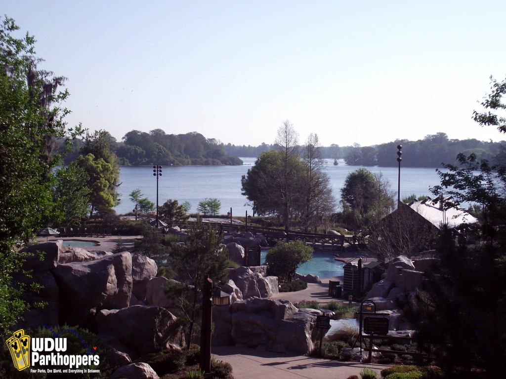The view of Bay Lake and Discovery Island at Disney's Wilderness Lodge