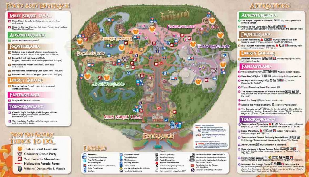 Take a look at the map for the Walt Disney World Magic Kingdom's Mickey's-Not-So-Scary Halloween Party.