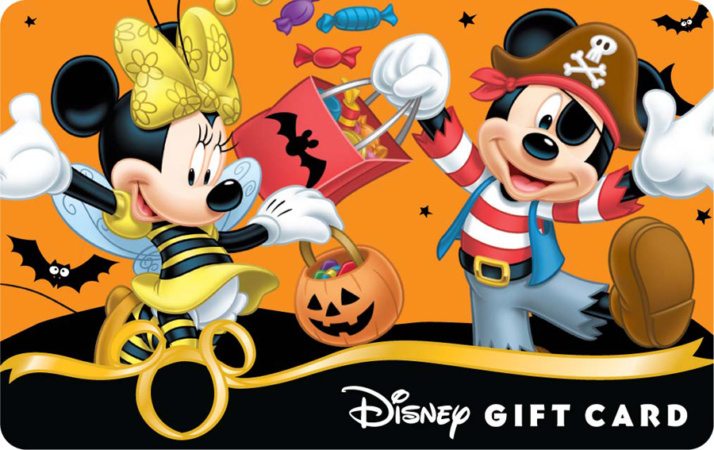 Disney Parks Gift Cards Halloween 2012 Minnie and Mickey Mouse "Halloween Fun"