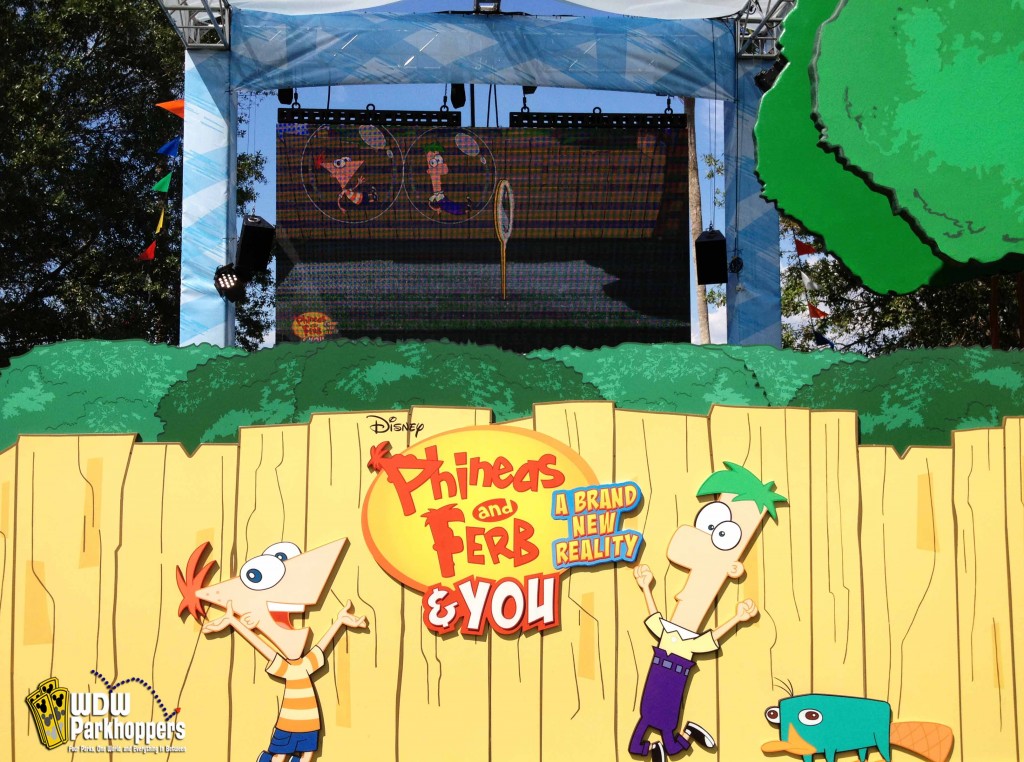 The New Phineas and Ferb and You interactive area and Walt Disney World's Downtown Disney Westside