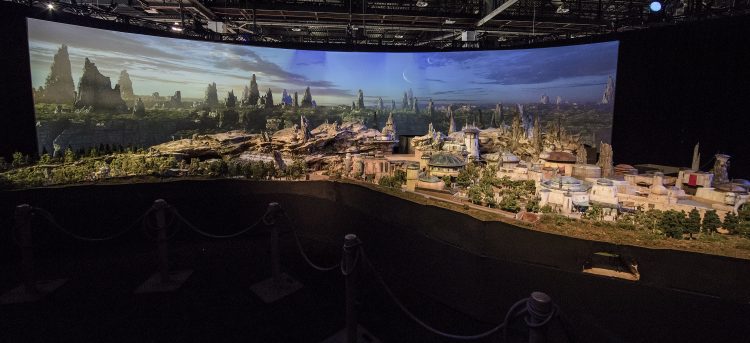 Guests Enjoy A First Look At Star Wars Themed Land Model During D23 Expo 2017